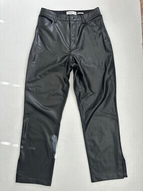 Abercrombie Curve Love The 90s Straight Vegan Leather Ultra High Rise Size 30